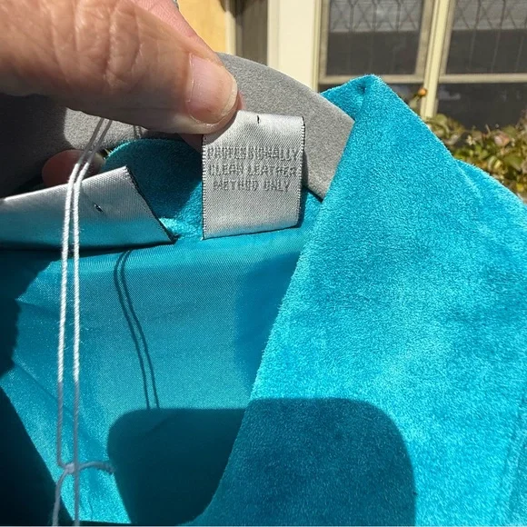 Chico’s Fringe Suede Jacket Shacket Turquoise Festival Western - S - Picture 6 of 6